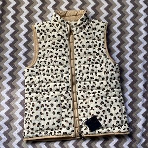 Brooks Brothers Reversible Puffer Vest Thermore Leopard Print